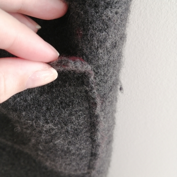Anthropologie Moth Morris Wool Sleeveless Duster Vest Gray Maroon XS/S - Picture 11 of 17